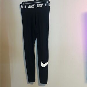 Nike Black Leggings with White Logo